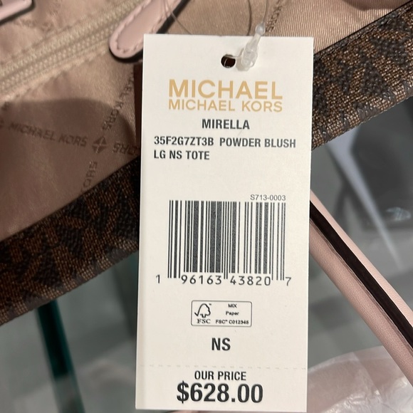 MICHAEL KORS Mirella Large Logo Tote Bag Powder Blush Signature 
NWT - Picture 4 of 16